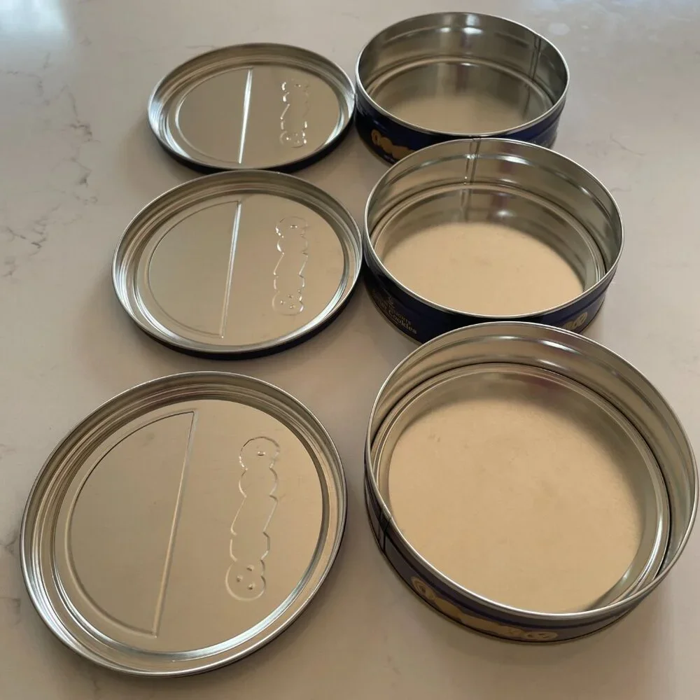 3 Danish Style Butter Cookie Tins 4 oz Empty EUC